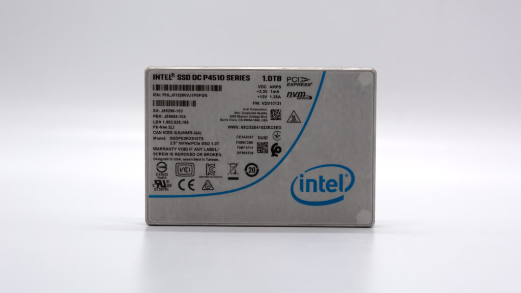Накопитель SSD U.2 NVME USED 1TB 2.5" Intel DC P4510 VDV10131