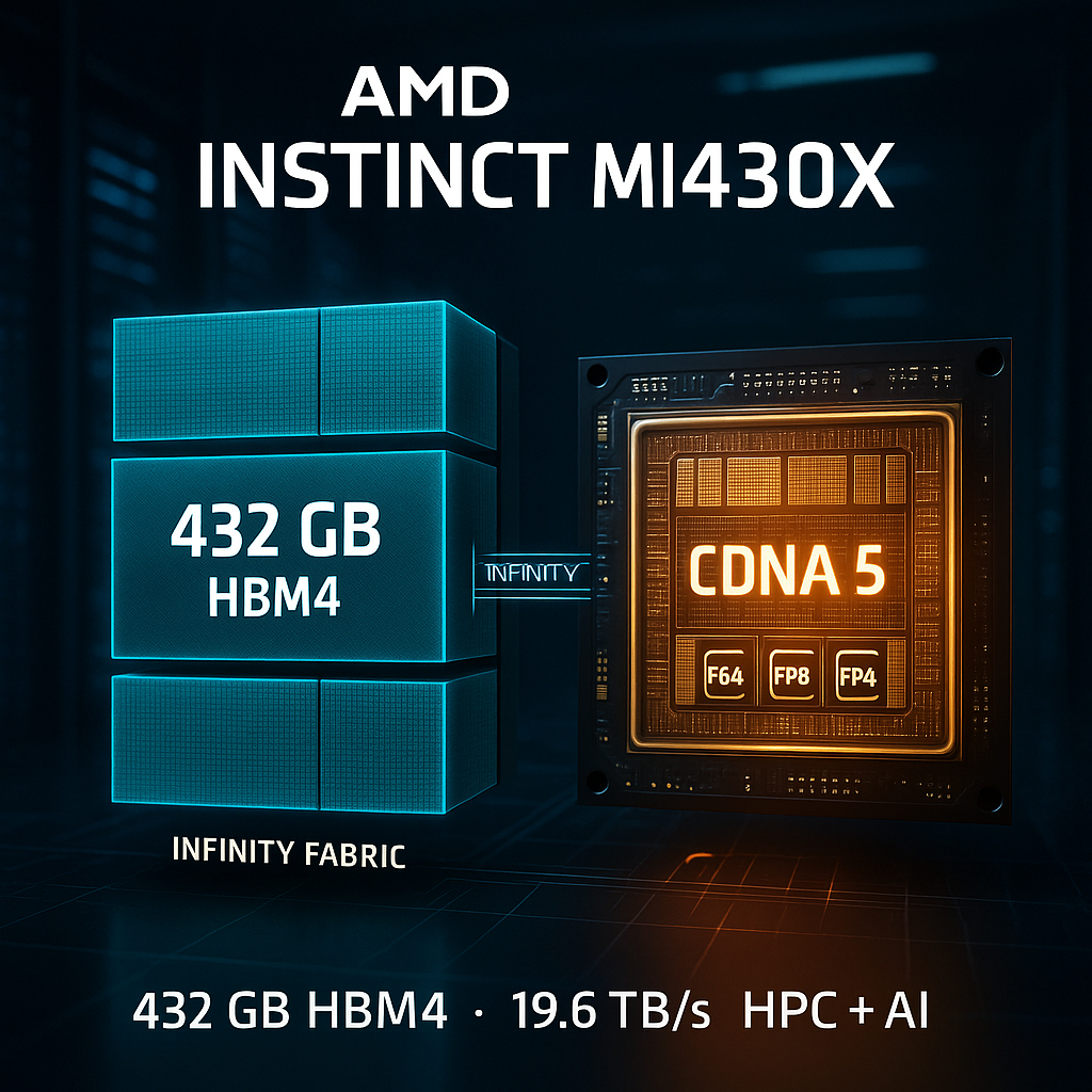 AMD Instinct MI430X: ускоритель для HPC с 432 ГБ памяти HBM4