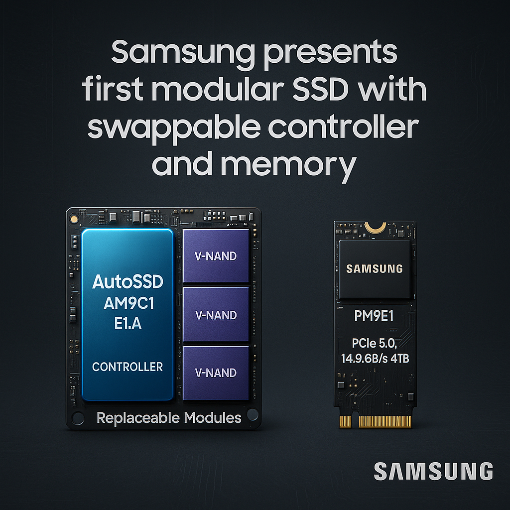Samsung показала первый модульный SSD с заменяемым контроллером и памятью: что это значит для серверов и ПК