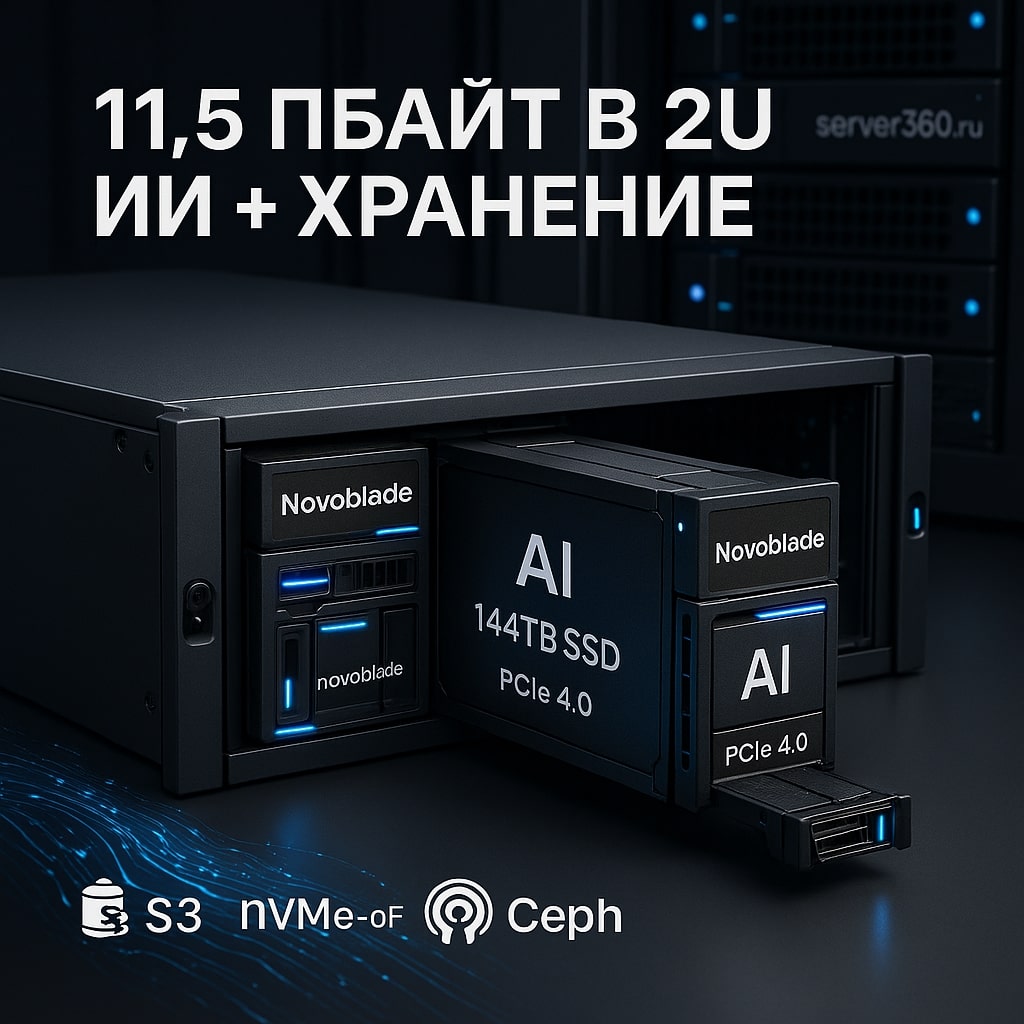 11,5 Пбайт в 2U: Novodisq представил блейд-сервер для ИИ и больших данных