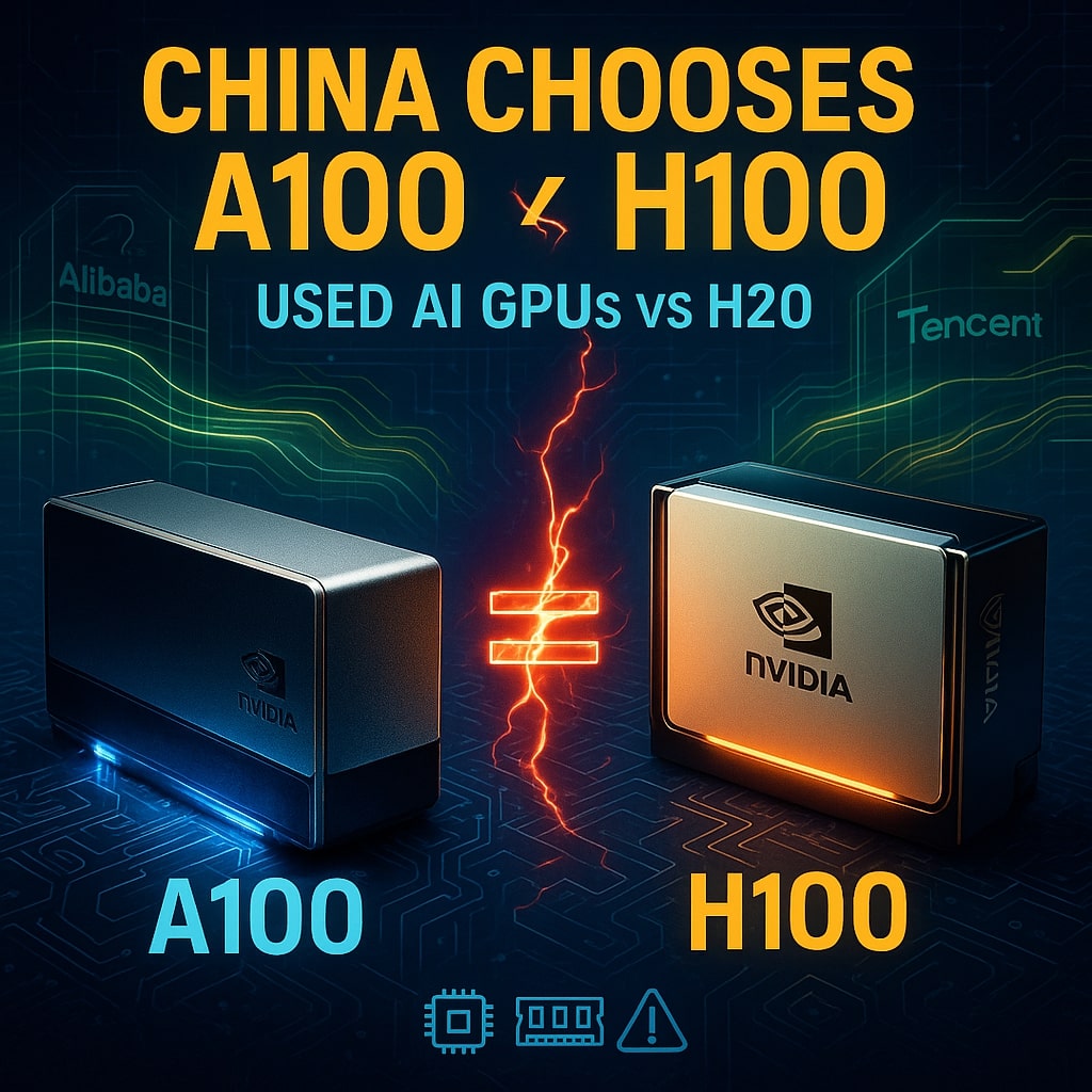 Китайский бизнес переходит на подержанные ускорители NVIDIA A100 и H100 из-за проблем с поставками H20