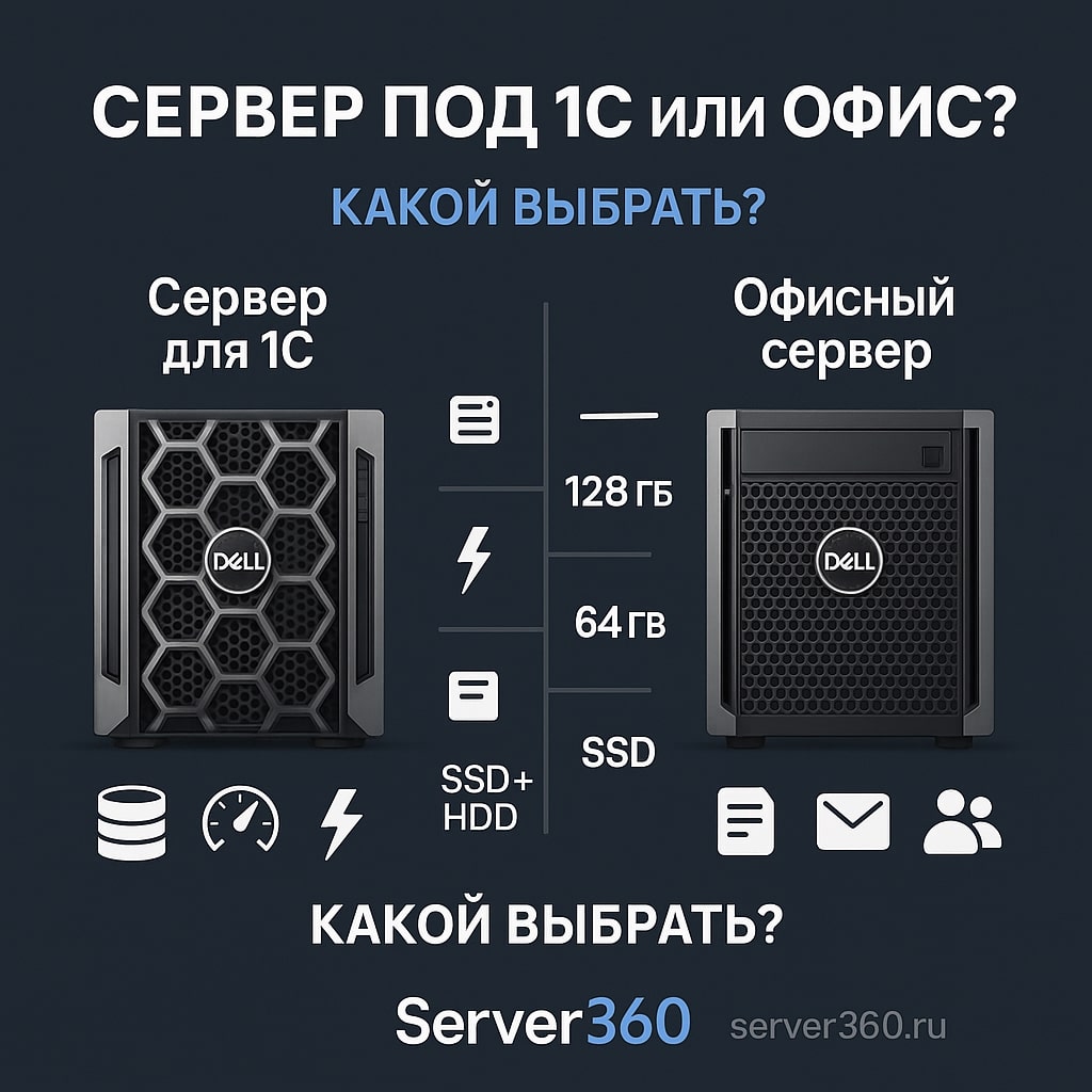 Сравнение серверов под 1С и офисных задач: как выбрать оптимальное решение для бизнеса