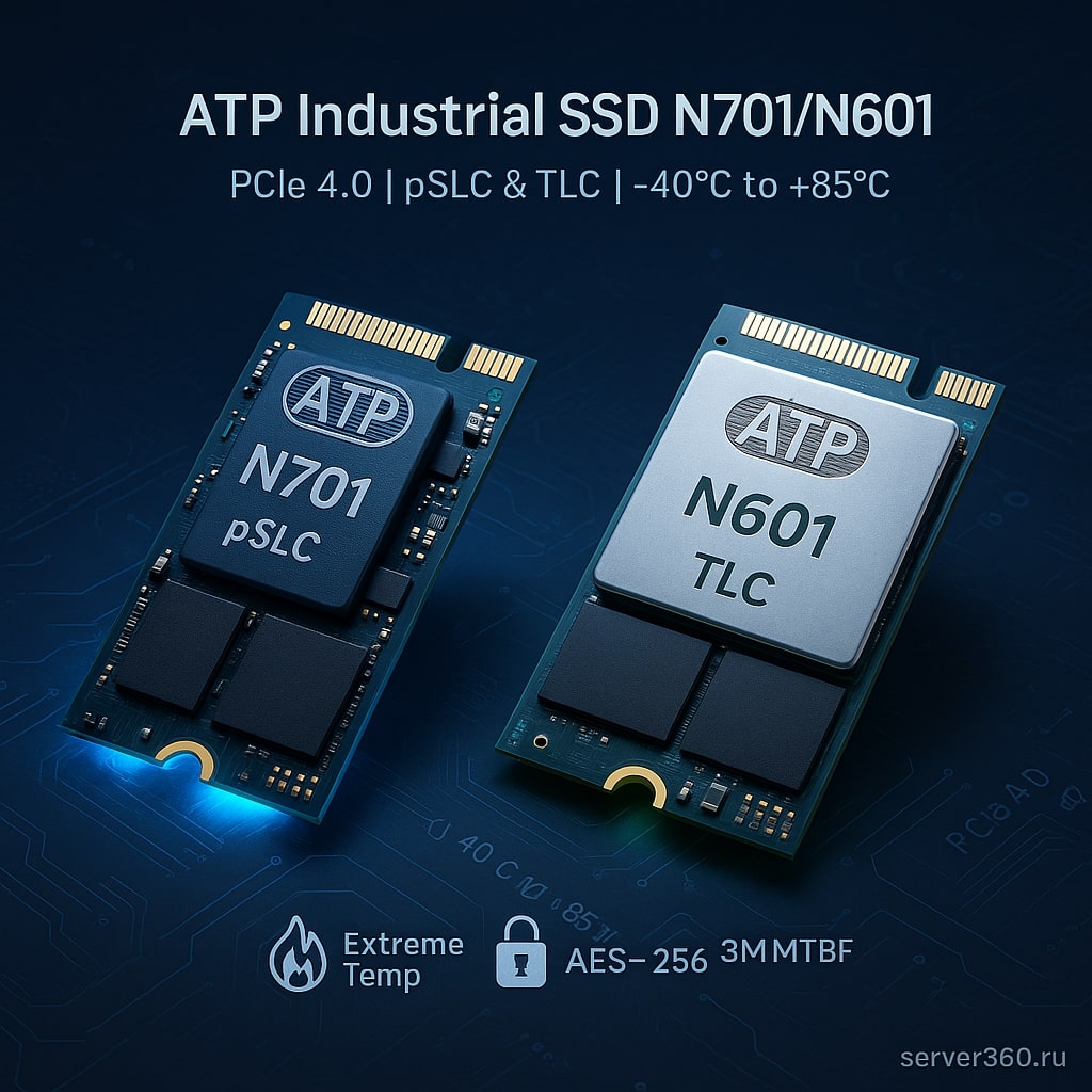 ATP выпустила индустриальные SSD серий N701/N601 вместимостью до 960 Гбайт: надёжность для критически важных систем