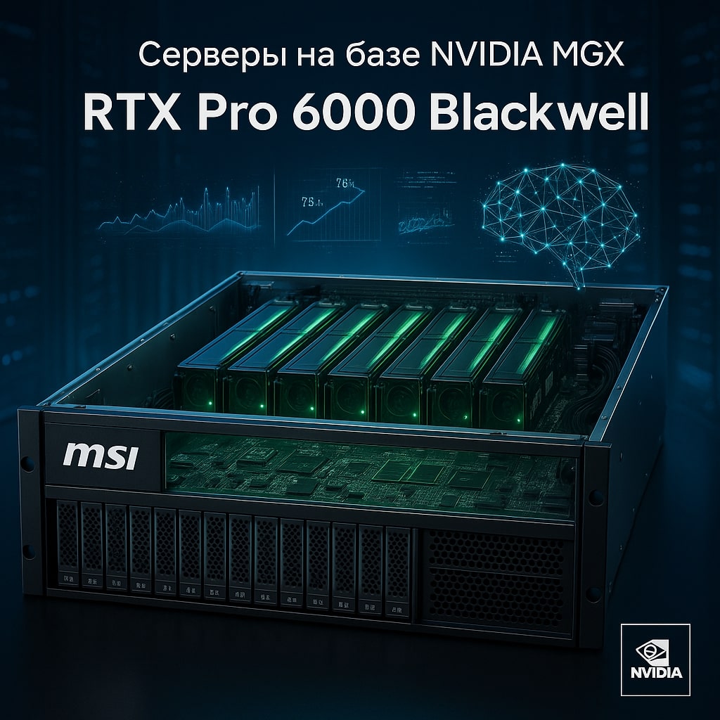 MSI выпустила серверы на платформе NVIDIA MGX с ускорителями RTX Pro 6000 Blackwell Server Edition
