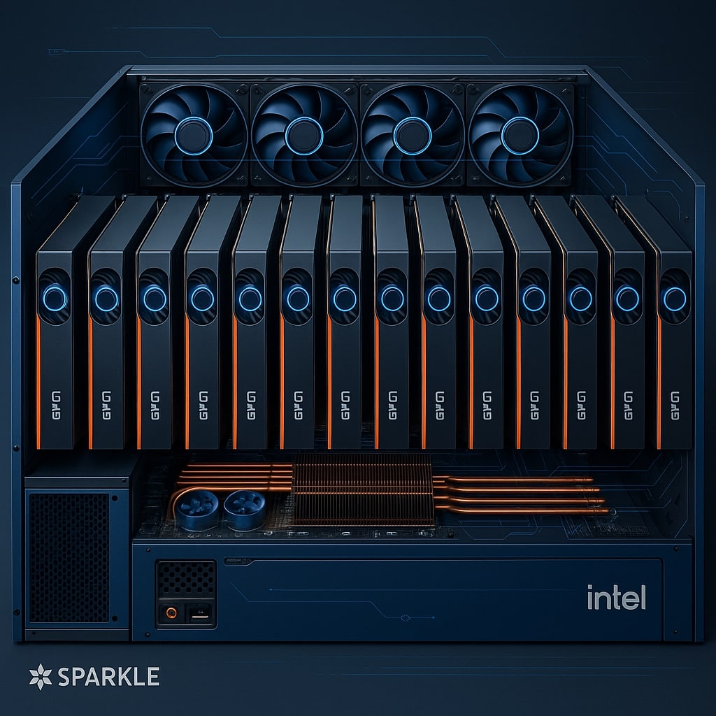 32 GPU, 768 ГБ видеопамяти и 10,8 кВт мощности: Sparkle представила сервер на базе 16 видеокарт Intel Arc Pro B60 Dual