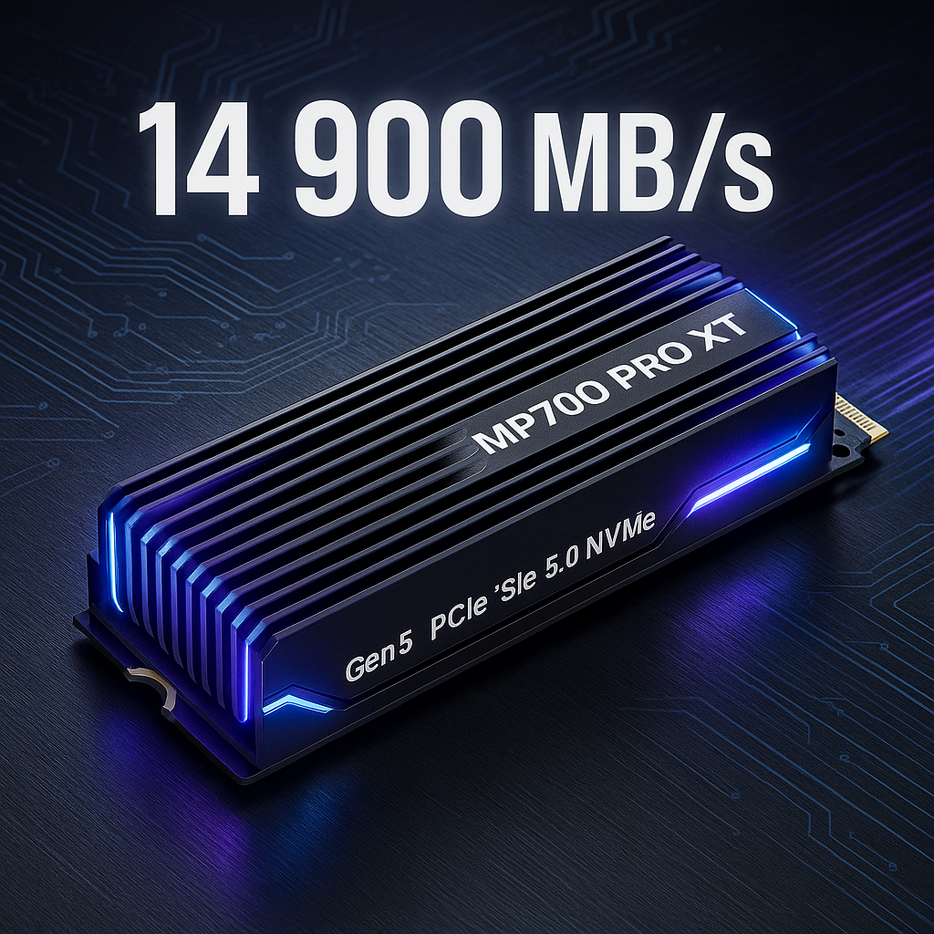Corsair выпускает твердотельный накопитель MP700 PRO XT Gen 5: скорость до 14 900 МБ/с для геймеров и профессионалов