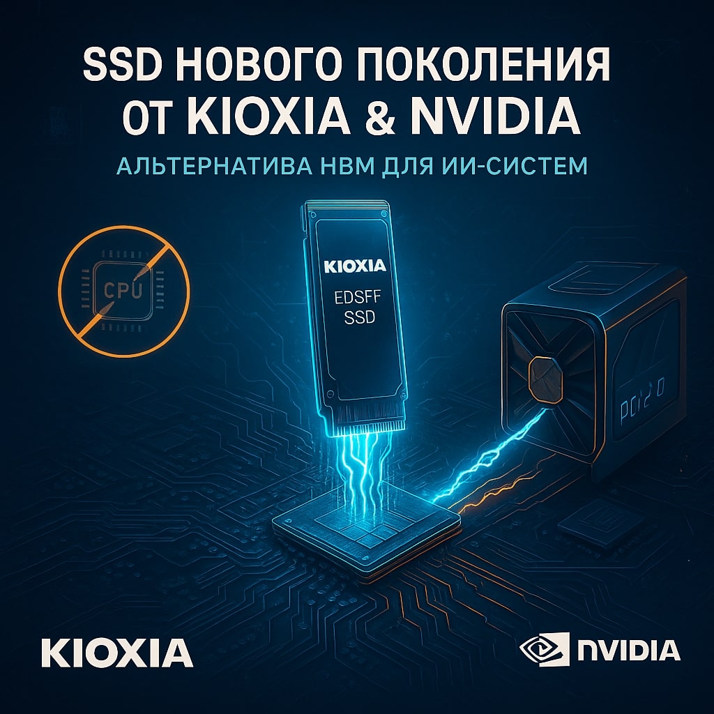 Kioxia и NVIDIA разрабатывают SSD нового типа для ИИ-систем в качестве альтернативы HBM