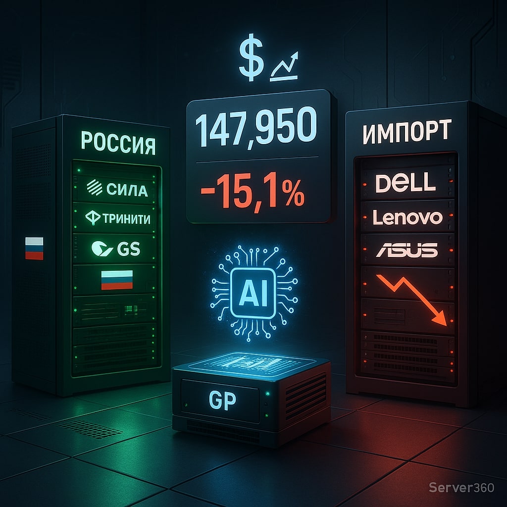 Российский рынок серверов за год сократился на 15,1% до 147,95 тыс. штук: анализ трендов, игроков и перспектив