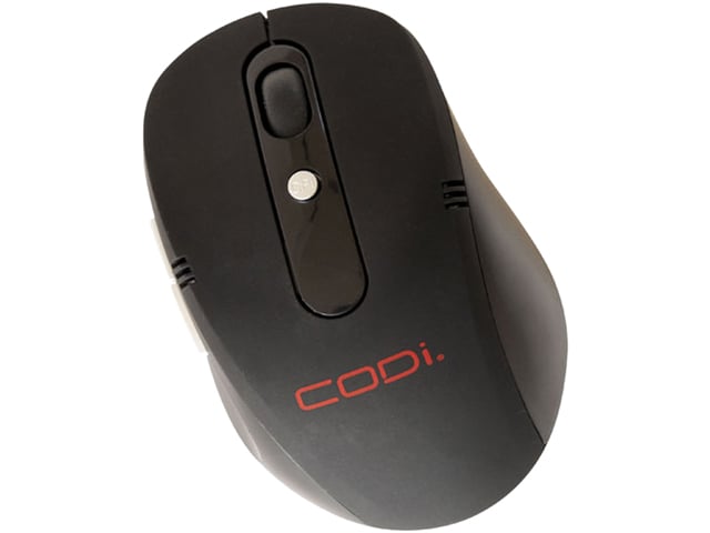 Codi 2.4GHz Wireless Optical Nano Mouse — Optical — Wireless — Radio Frequency — Black — USB — 1600 dpi — Scroll Wheel