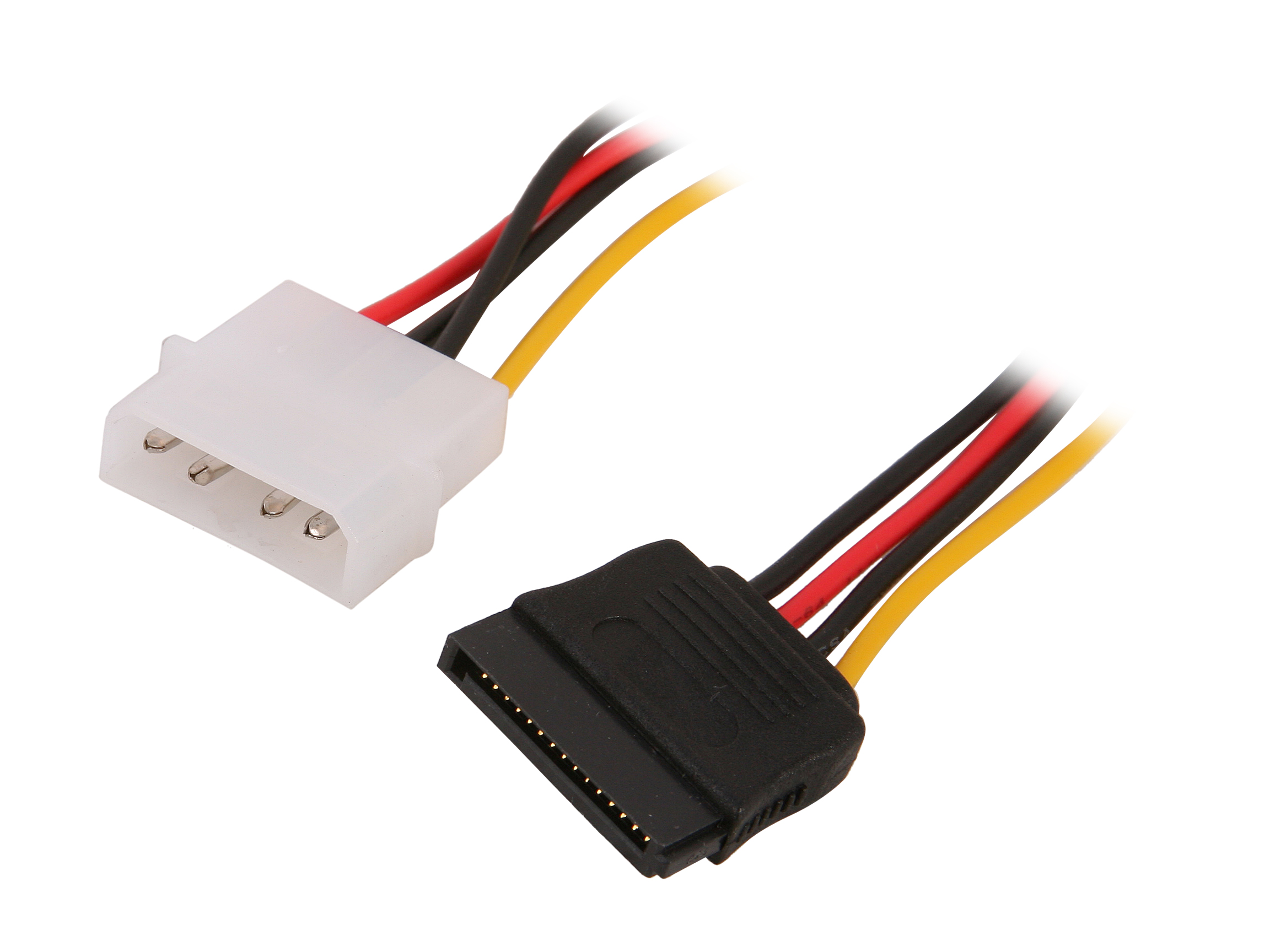 SYBA 8″ Molex 4-pin Male to 15-pin SATA Power Cable Model SY-PWCB-SATA