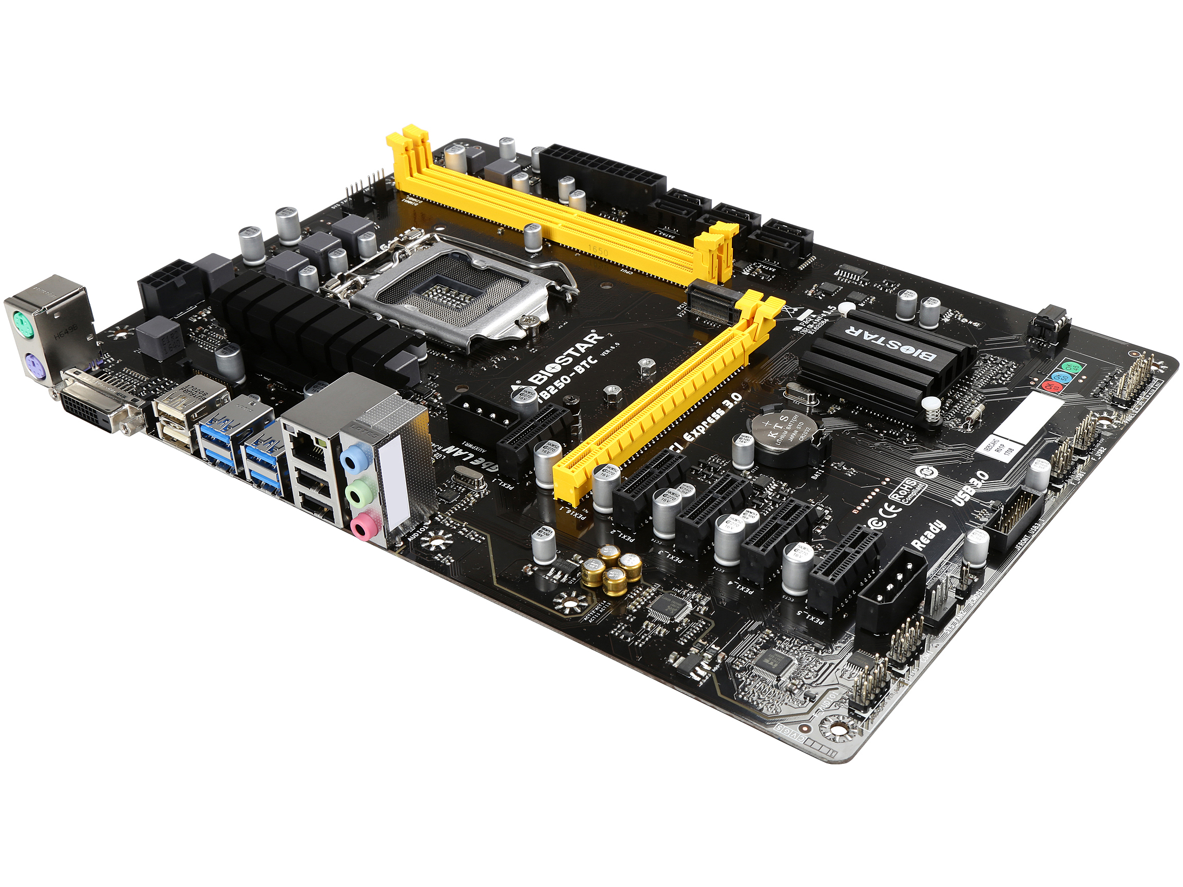 BIOSTAR TB250-BTC LGA 1151 Intel B250 SATA 6Gb/s USB 3.0 ATX Motherboard for Cryptocurrency Mining (BTC)