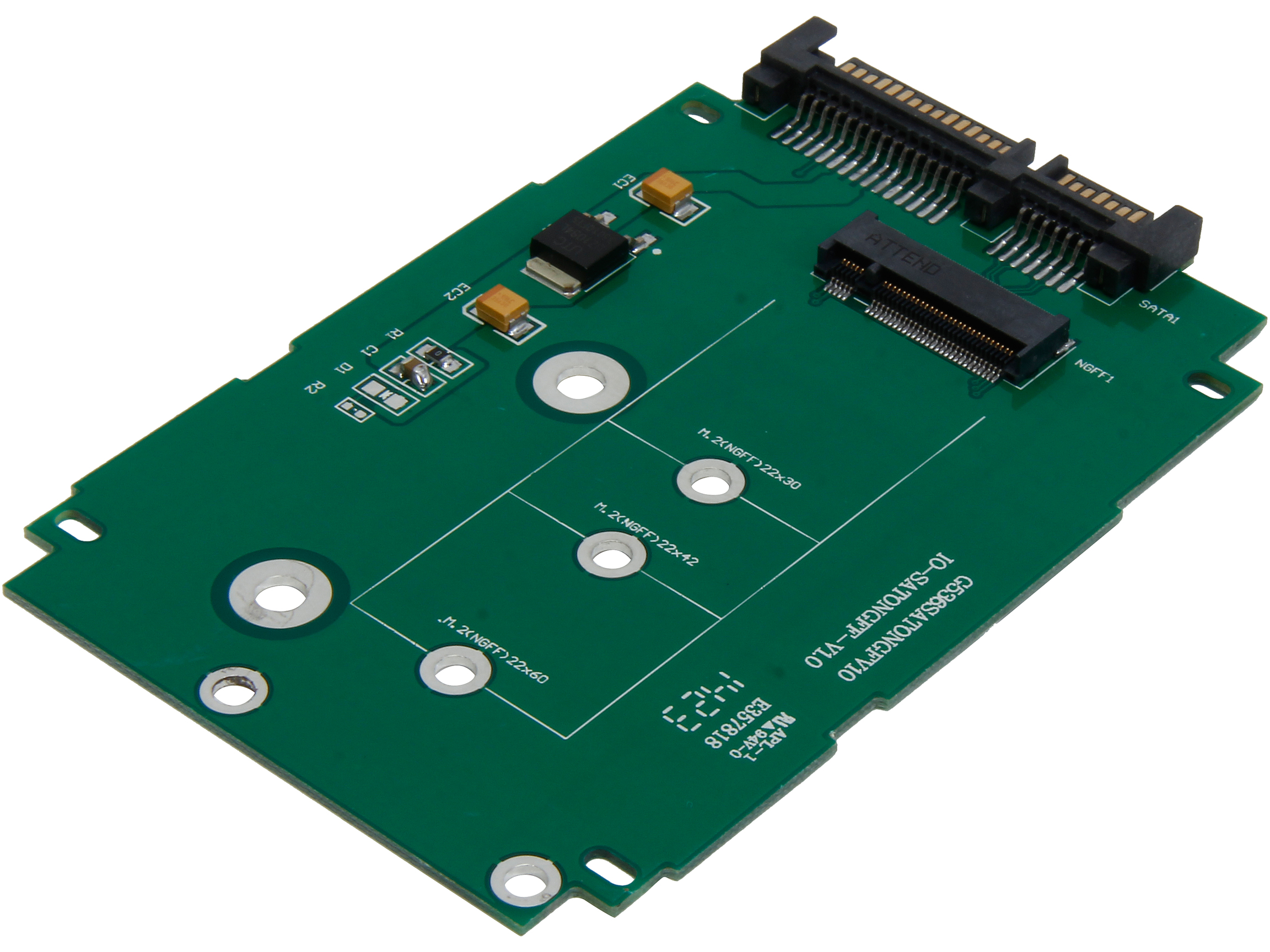 SYBA SI-ADA40083 M.2 NGFF to 2.5″ SATAIII Card with Full & Low Profile Brackets