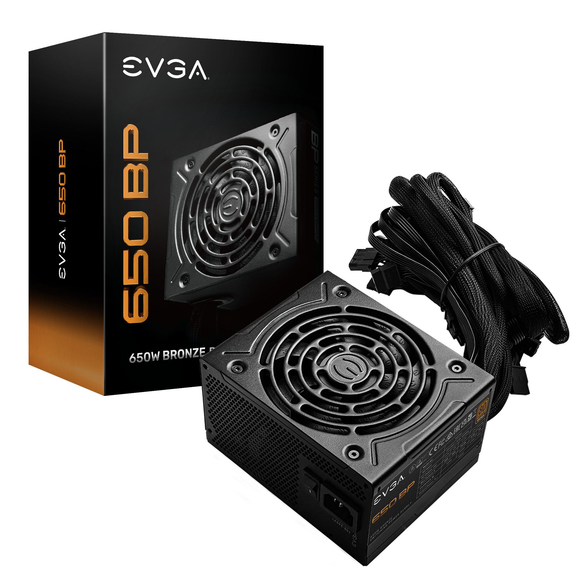 EVGA 650 BP, 80+ BRONZE 650W, 3 Year Warranty, Compact 120mm Size, Power Supply 100-BP-0650-K1