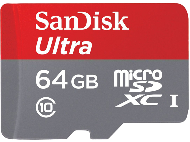 SanDisk 64GB Ultra microSDXC UHS-I / Class 10 Memory Card with Adapter, Speed Up to 80MB/s (SDSQUNC-064G-GN6MA)