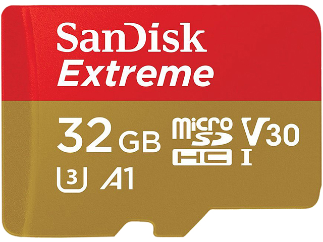 Карта памяти SanDisk 32GB Extreme microSDHC V30 A1 с адаптером