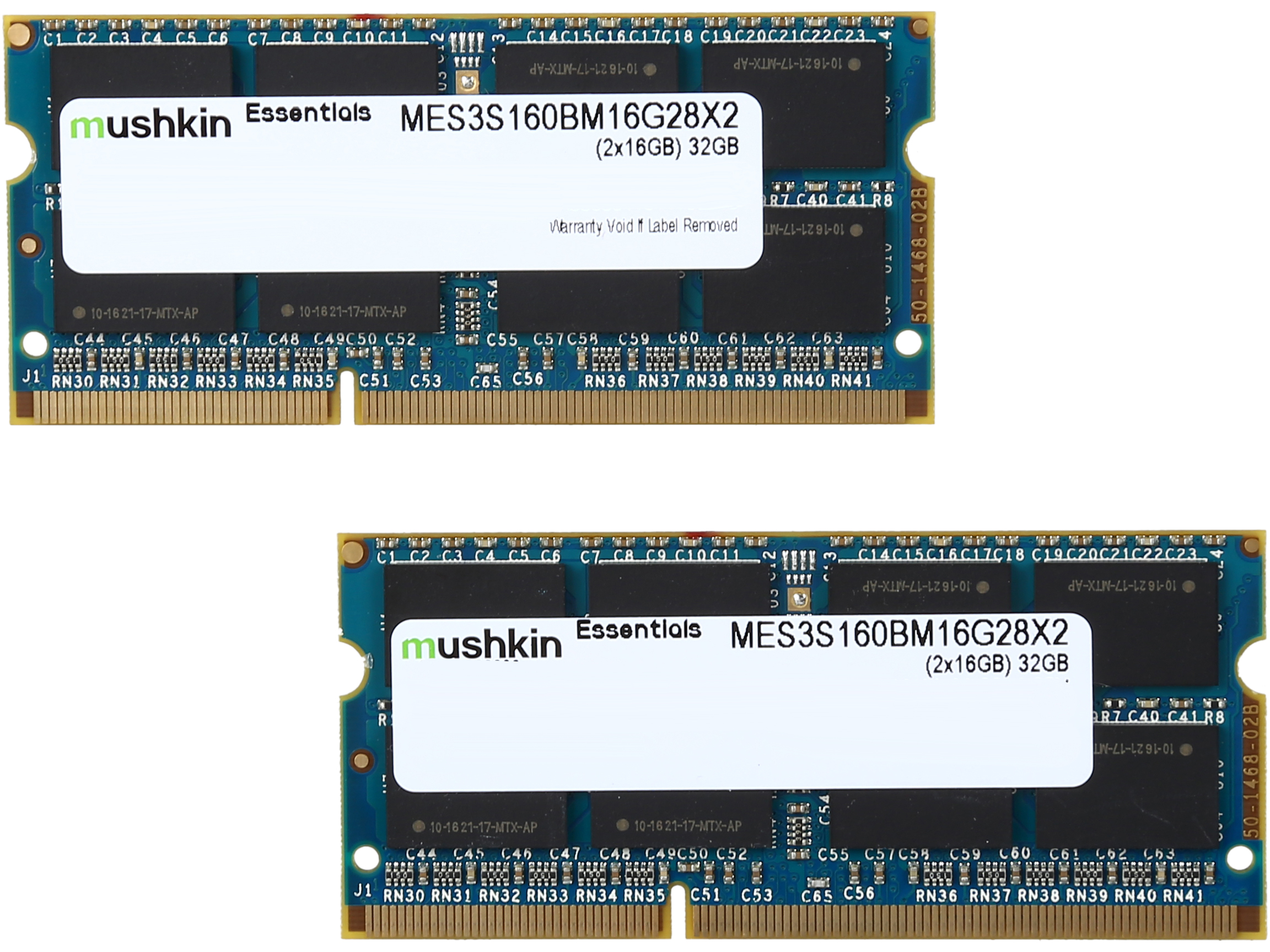 Mushkin Enhanced Essentials 32GB (2 x 16GB) 204-Pin DDR3 SO-DIMM DDR3L 1600 (PC3L 12800) Laptop Memory Model MES3S160BM16G28X2