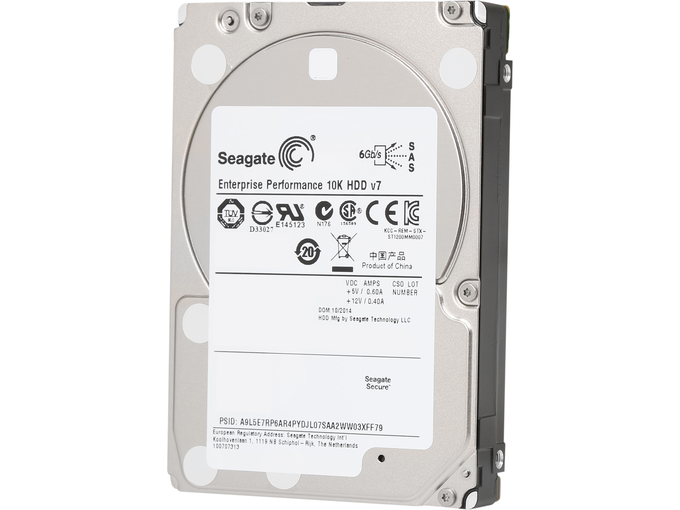 Seagate Enterprise Performance 10K.7 ST1200MM0017 1.2TB 10000 RPM 64MB Cache SAS 6Gb/s 2.5″ Internal Hard Drive Bare Drive