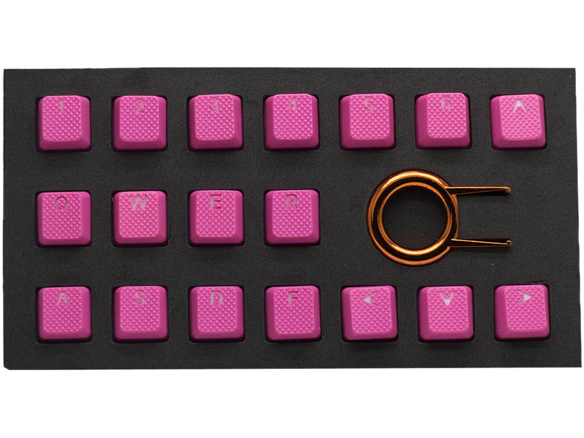 Tai-Hao KDTHUS018C03PK101 Neon Pink Rubber Keycap Set (18)