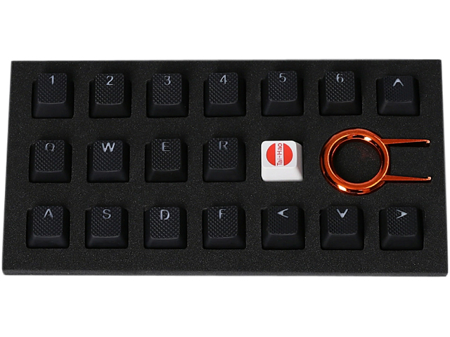 Tai-Hao KDTHUS018C03BK101 Rubber Keycap Set — Black — 18 pcs