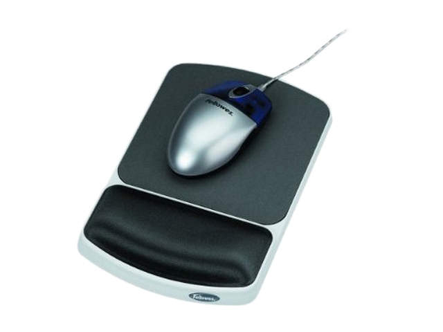 Fellowes 91741 Gel Wrist Rest and Mouse Pad — Graphite/Platinum