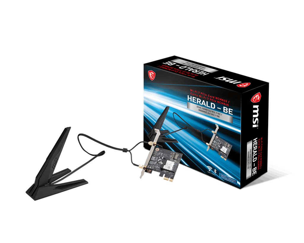 MSI HERALD-BE NCM865 WI-FI 7 PCI Express Wireless Adapter