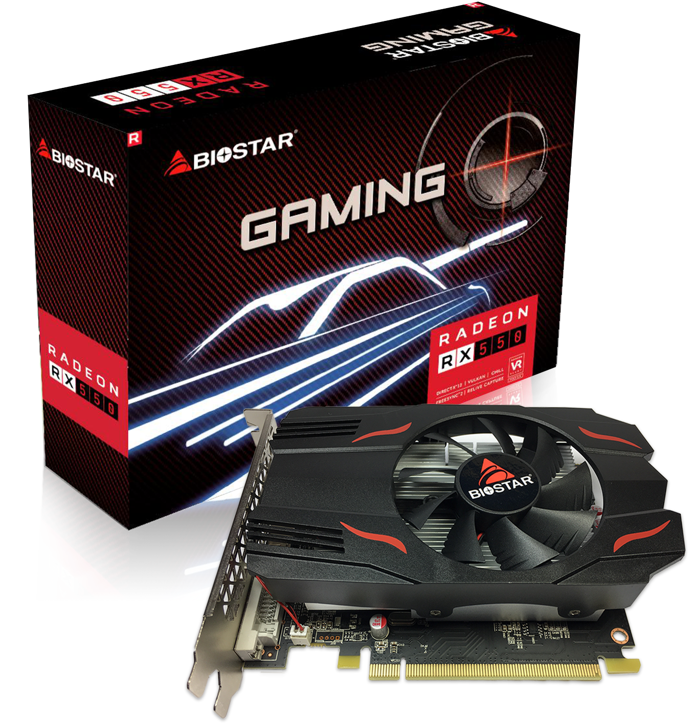 Biostar Gaming Radeon RX 550 4GB GDDR5 128-Bit DirectX 12 PCI Express 3.0 DVI-D Dual Link, HDMI, DisplayPort
