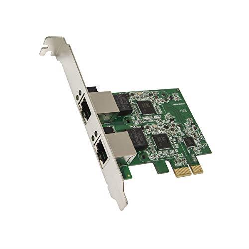 Syba Dual 2.5 Gigabit Ethernet PCI Express PCI-E Network Controller Card 10/100/1000/2500 Mbps RJ45 LAN Adapter Low Profile Bracket