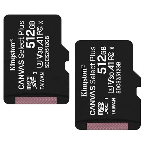 Kingston Canvas Select Plus 512GB microSD Memory Card (SDCS2/512GBSP) (2-Pack)
