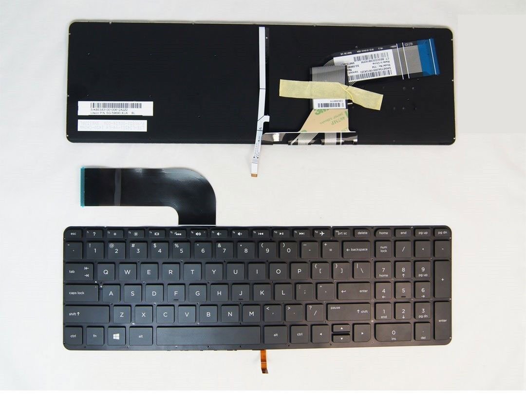 New US Black Backlit Keyboard (without frame) For HP Envy 15-k010ne 15-k010ng 15-k010tx 15-k011tx 15-k012nr 15-k007tx 15-k008ne 15-k008ng 15-k008tx 15-k009ne Light Backlight