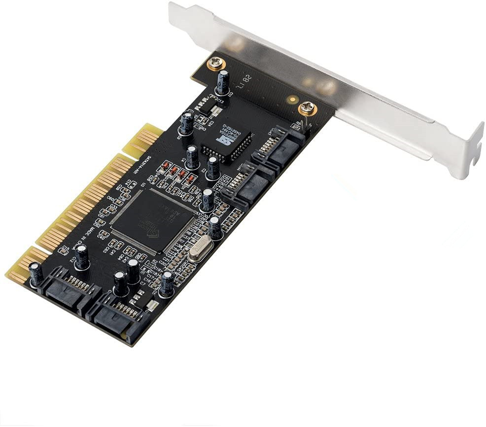 CORN 4 Ports PCI SATA Raid Controller Internal Expansion Card, PCI to SATA Adapter Converter for Desktop PC Support HDD SSD