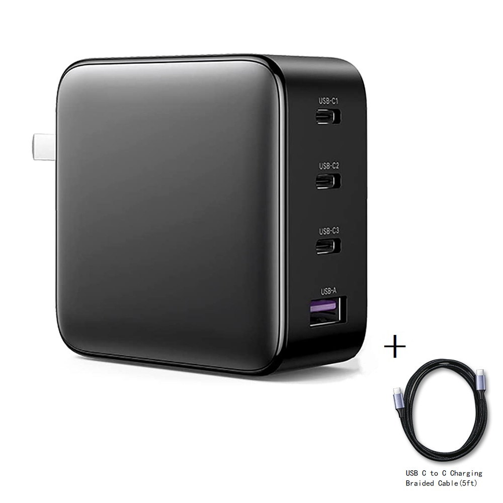 Зарядное устройство GaN 100W с 3 портами Type-C и 1 USB — совместимо с MacBook, iPad, iPhone, Google Pixelbook