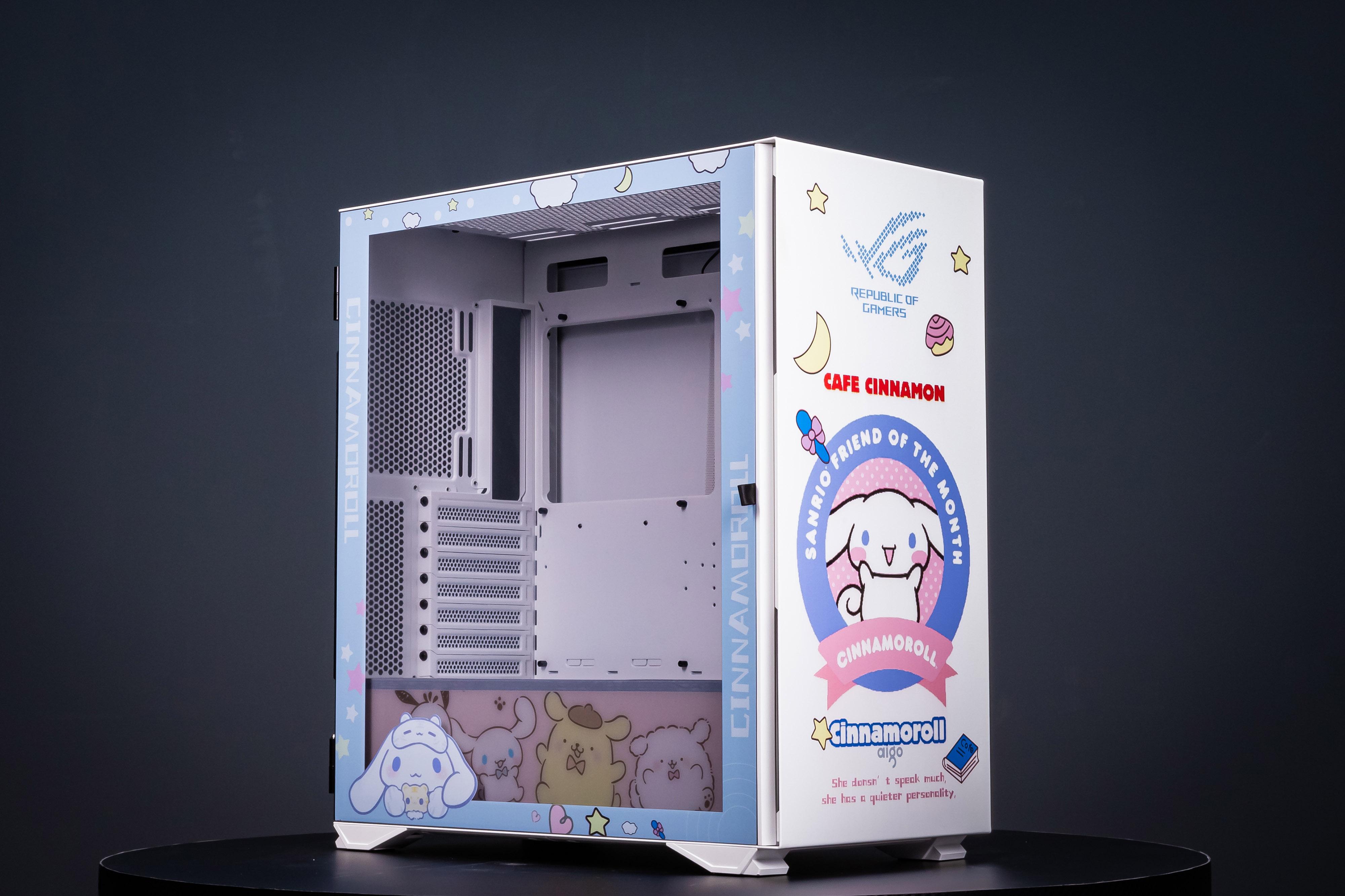 CORN Glass E-ATX/ATX/Micro ATX Computer Case, 4 Sides + 3 Light Panels Customized with HD Images — Kuromi