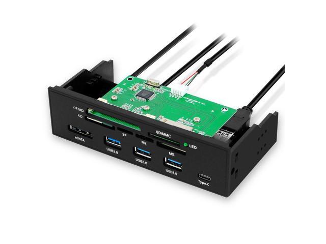 Панель расширения для ПК 5.25″ с кардридером: USB 3.0, Type-C, eSATA, SD, CF и многое другое