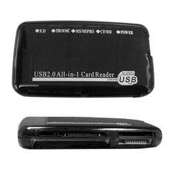 Cable USB 2.0 All-in-one Card Reader Clear Black