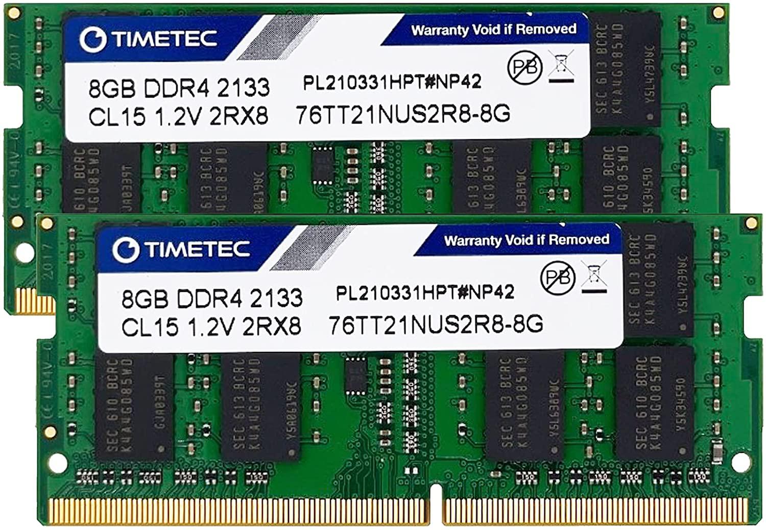 Timetec 16GB KIT(2x8GB) DDR4 2133MHz PC4-17000 Non-ECC Unbuffered 1.2V CL15 2Rx8 Dual Rank 260 Pin SODIMM Laptop Notebook PC Computer Memory RAM Module Upgrade (16GB KIT(2x8GB))