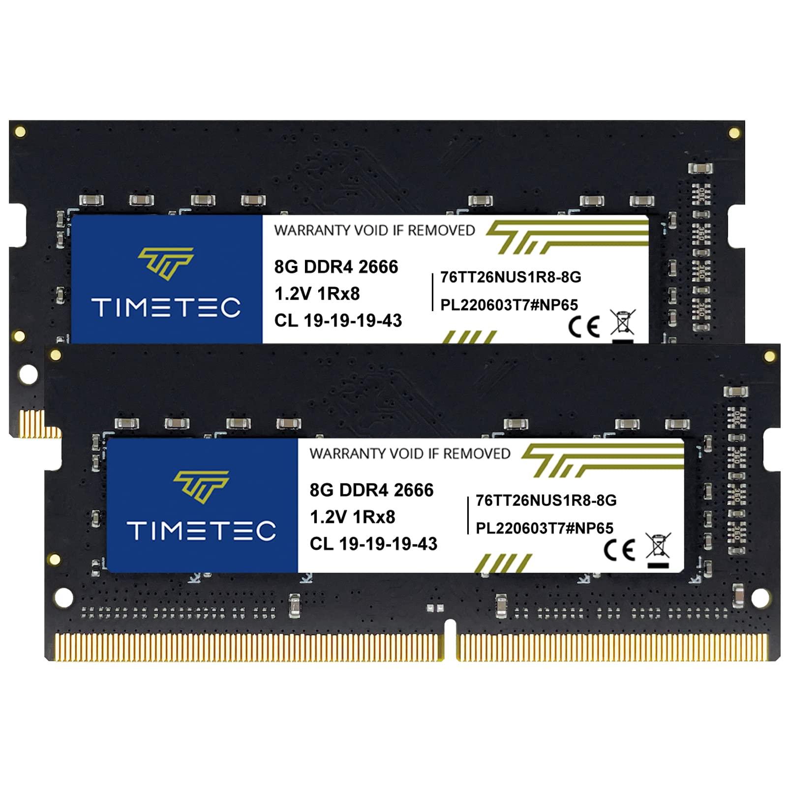 Timetec Hynix IC 16GB KIT (2x8GB) DDR4 2666MHz PC4-21300 Unbuffered Non-ECC 1.2V CL19 1Rx8 Single Rank 260 Pin SODIMM Laptop Notebook Computer Memory RAM Module Upgrade (16GB KIT (2x8GB))