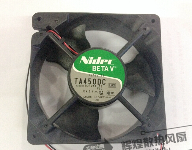 Nidec TA450DC B31256-56 12038 12CM  Cooling Fan with 12V 0.49A 2-Wires  For Mining,PC case