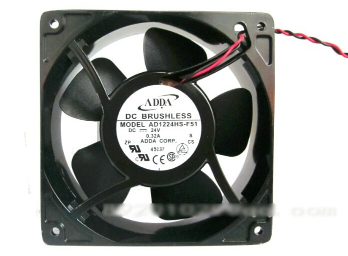 Original ADDA AD1224HS-F51 12038 Sleeve bearing Cooling fan with 24V 0.32A 2800RPM 105.4 CFM 46.7dB 120X120X38MM Aluminum Frame For Inverter