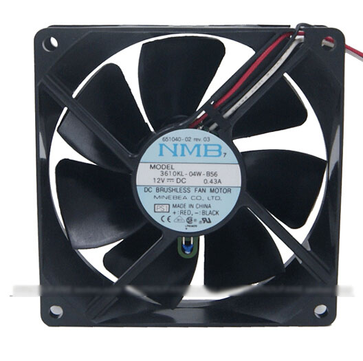 NMB 9CM 3610KL-04W-B56 Dual Balls bearing DC Cooler with 12V 0.43A 3 Wires 3Pins Connector