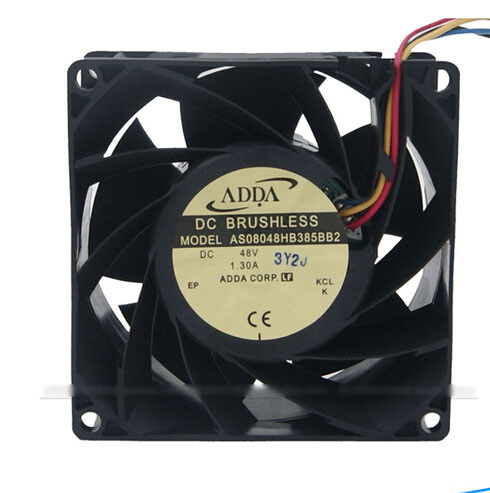 ADDA 8CM AS08048HB385BB2 Dual Balls bearing Cooler with 48V 1.30A   4 Wires