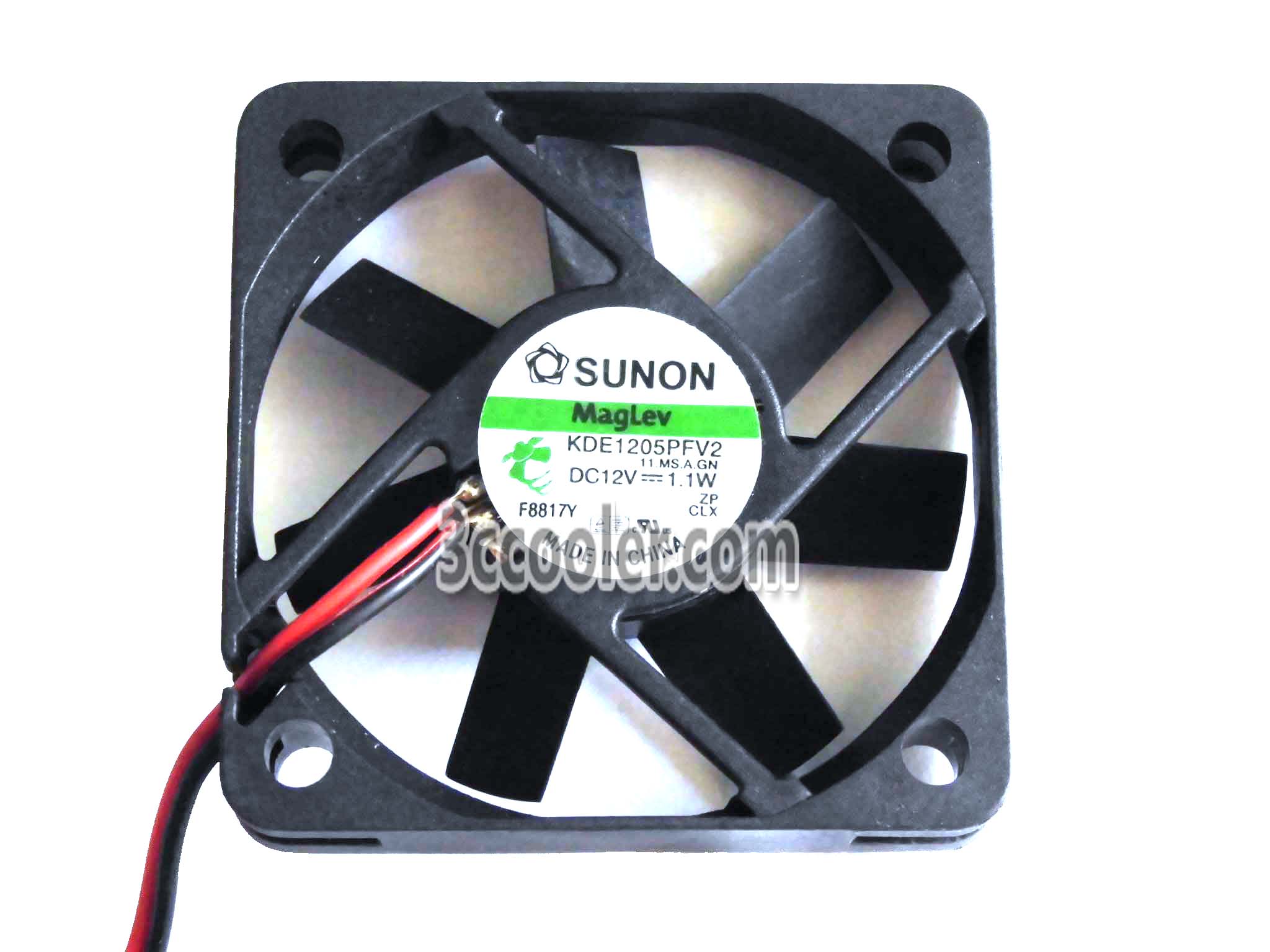 2 Pcs SUNON KDE1205PFV2 5010 magnetic bearing cooling fan with 12V 1.1W 0.09A 11CFM 2-Wires