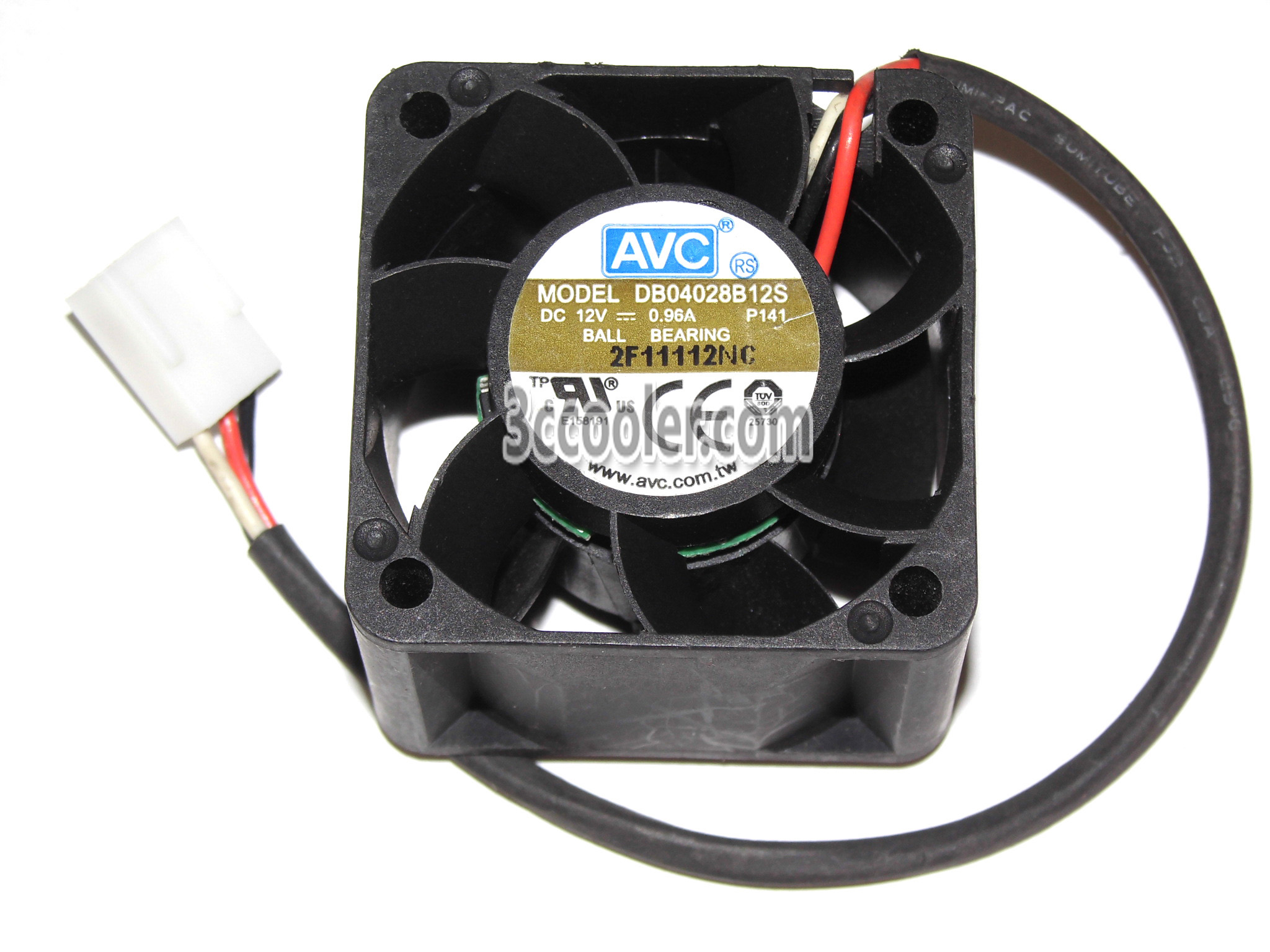 AVC 40x28mm DB04028B12S P141 12V 0.96A 3 Wires 3 Pins Case Fan 4CM Cooler