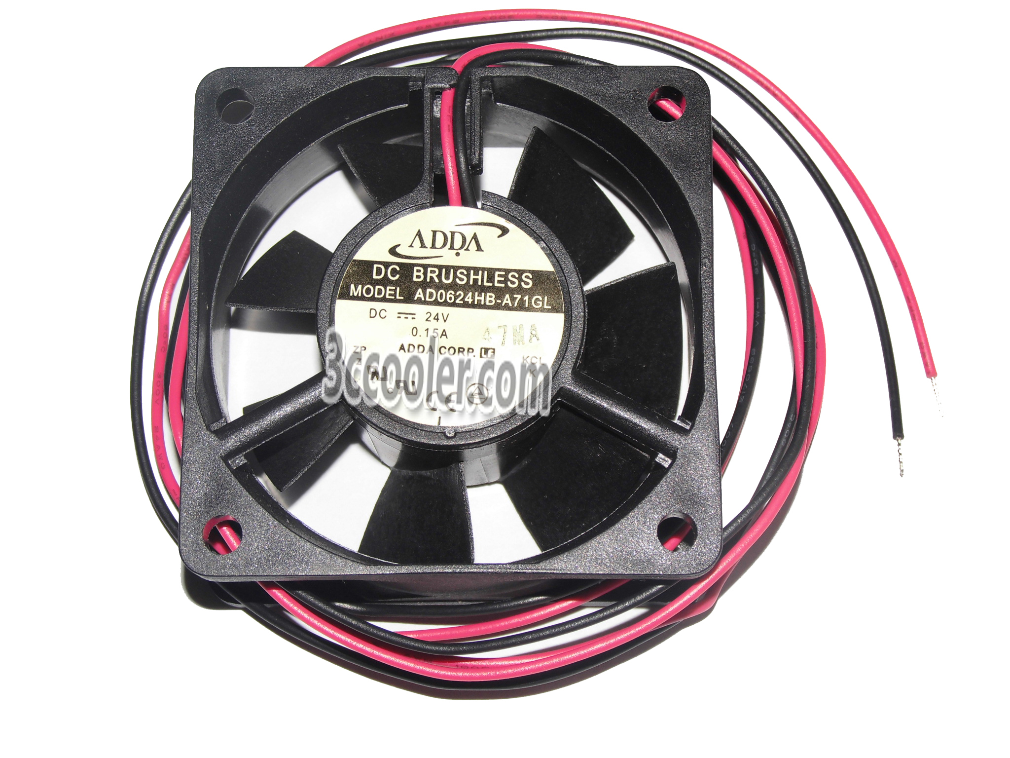 ADDA 60x25mm AD0624HB-A71GL 24V 0.15A 2 Wires Case fan 6CM inverter Cooler
