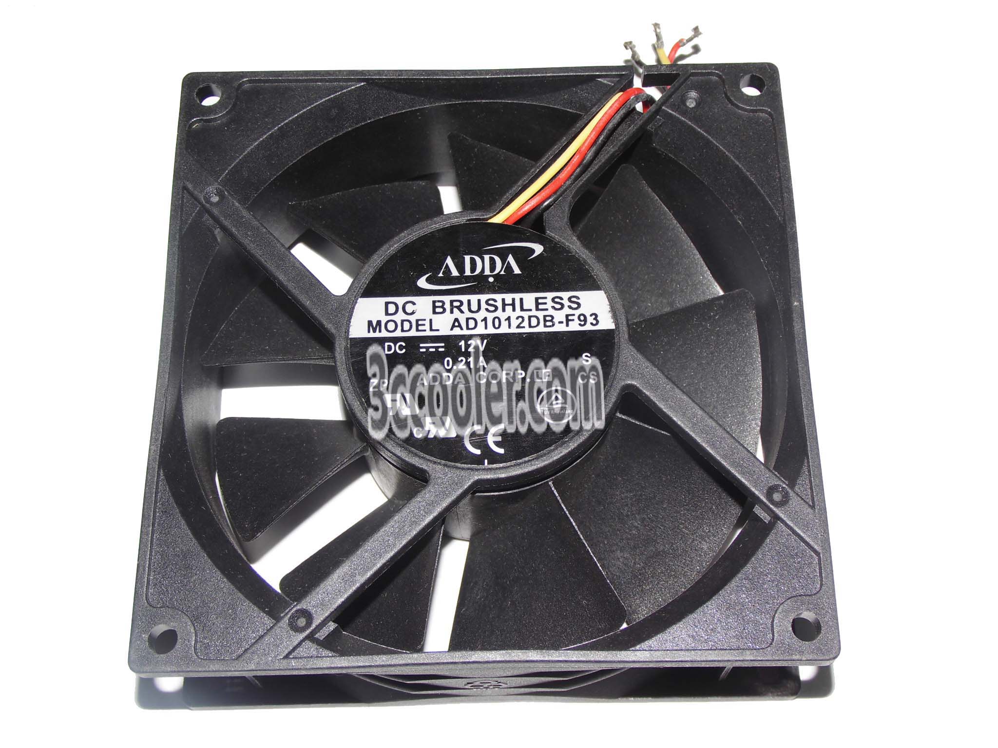 ADDA 10538 105x38mm AD1012DB-F93 12V 0.21A 3 Wires Case Fan 10CM server cooler