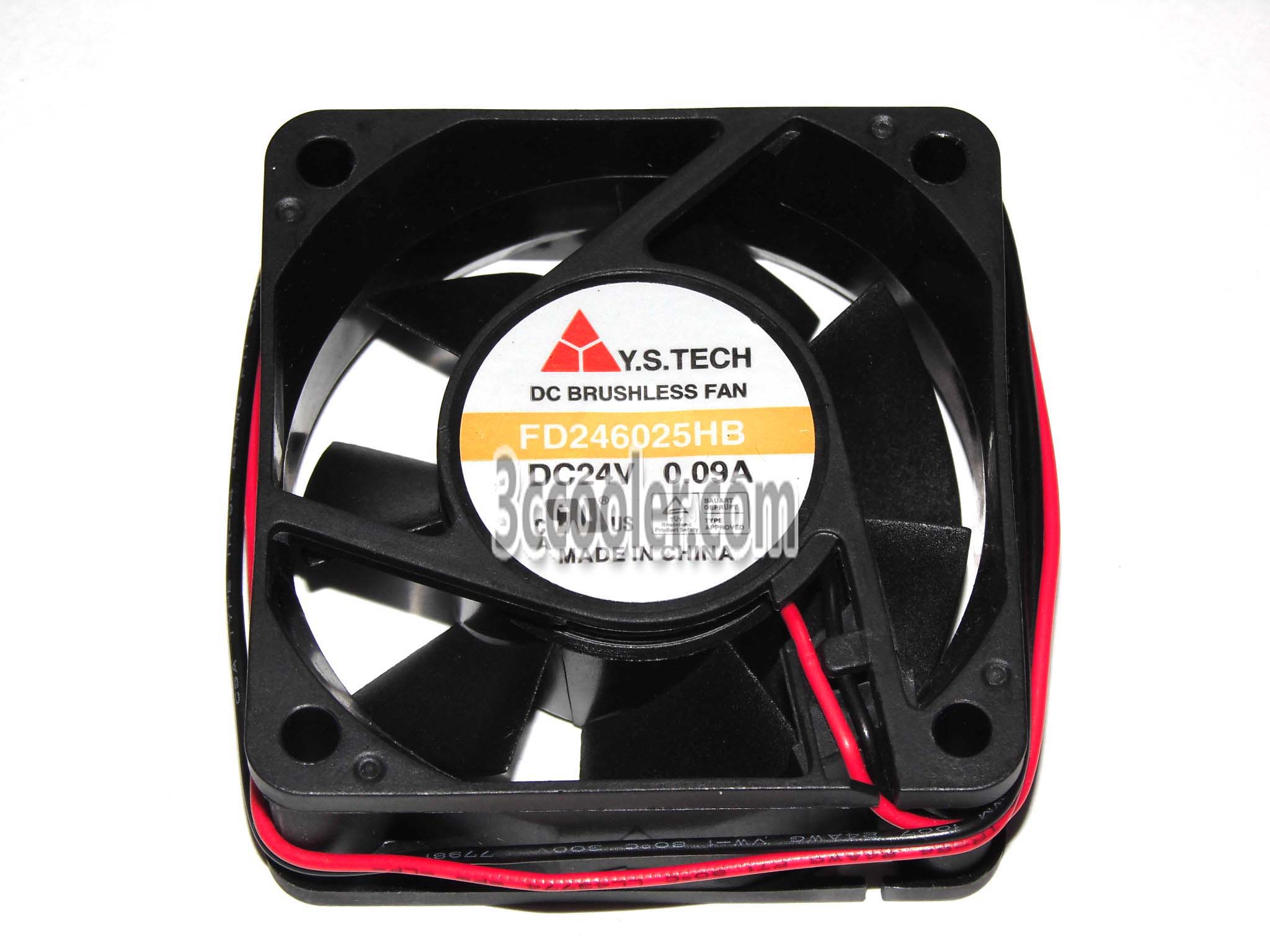 Y.S.TECH 6025 60*25mm FD246025HB 24V 0.09A 2 Wires Case fan 6CM cpu cooler