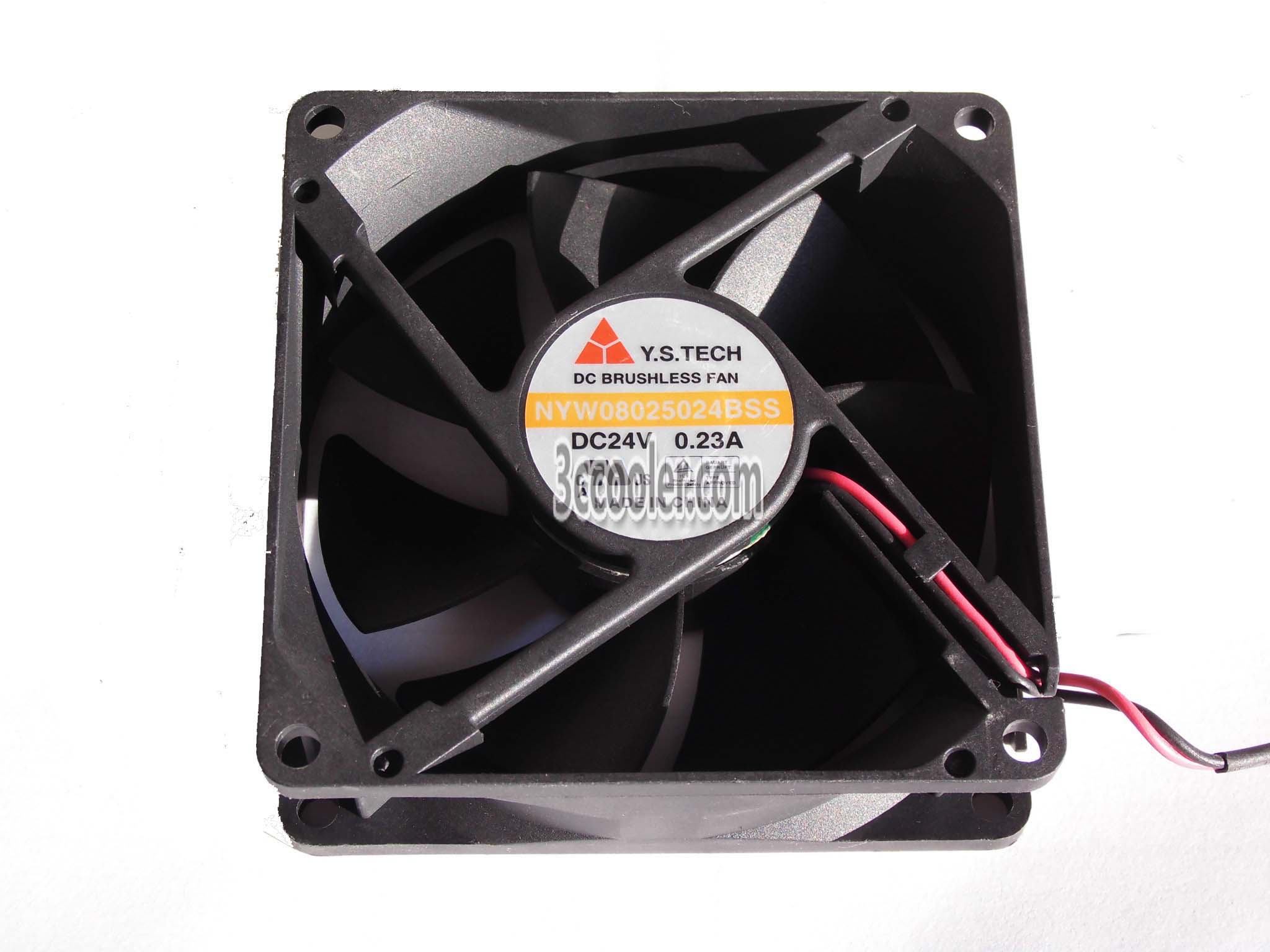 Y.S.TECH 8025 80*25mm NYW08025024BSS 24V 0.23A 2 Wires 2 Pins Case fan 8CM cpu cooler inverter fan