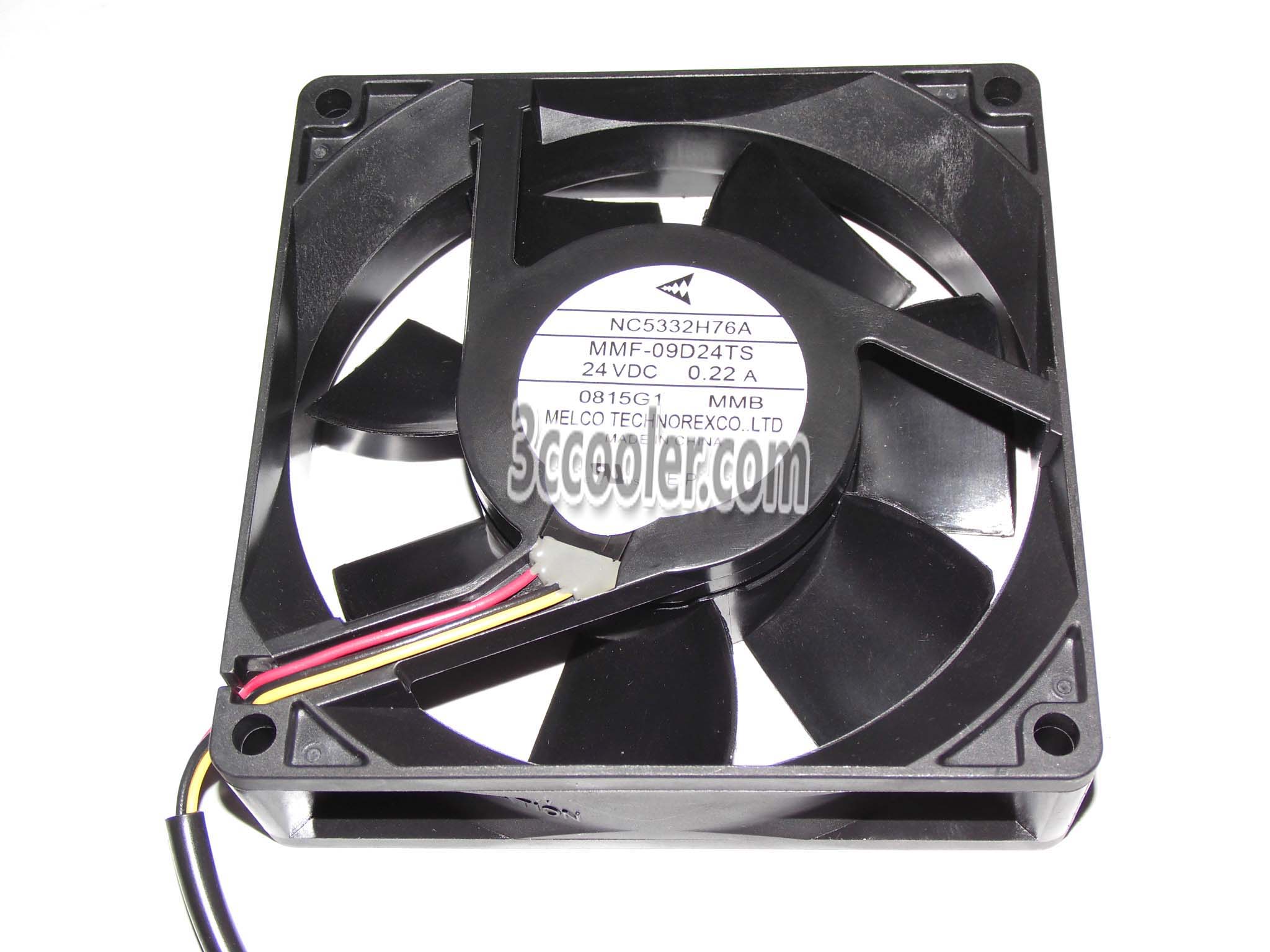 Original Melco 9CM 90*25mm MMF-09D24TS MMB NC5332H76A  24V 0.22A 3 Wires 3 Pins Inverter Fan for YASKAWA PLC ABB