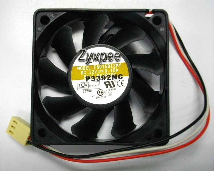 Square Cooler of AVC 6015 F6015B12MY with 12V 0.15A 3-Wires