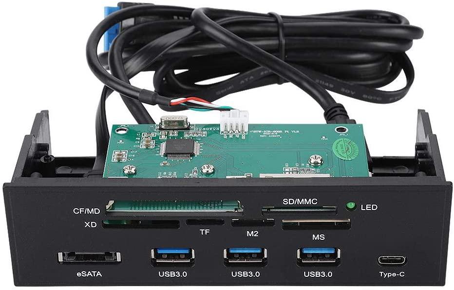 5.25-inch Front USB 3.0 Interface 6 Card Slots Multifunctional Built-in Card Reader Instrument Panel PC Front Panel, Support M2, MSO, SD, MS, XD, 64G CF Card