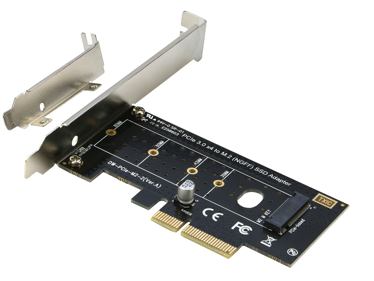 M.2 NVMe PCIe x4 Adapter, M Key M.2 NVMe SSD to PCIE 3.0 x4 Adapter Card Full Speed for M Key M.2 NVMe SSD 2280 mm